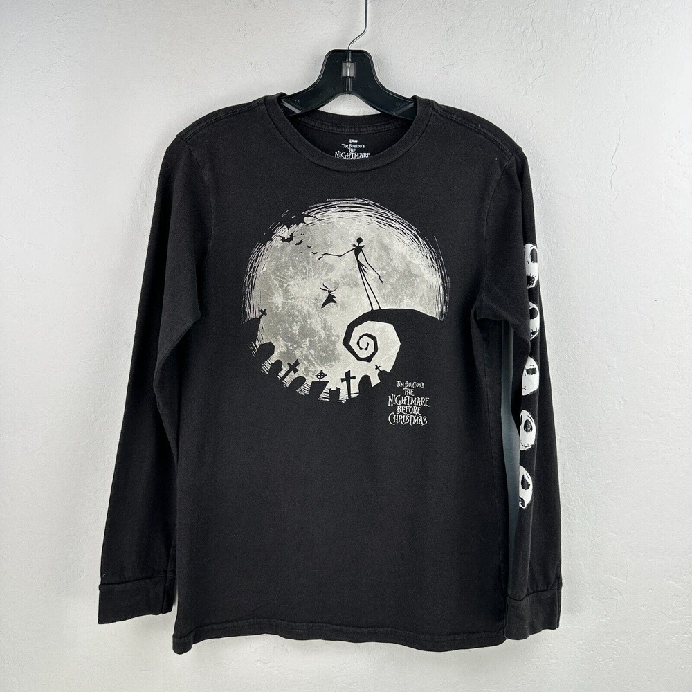 The Nightmare Before Christmas Long Sleeve Tee Kids XL Black Tim Burton Disney